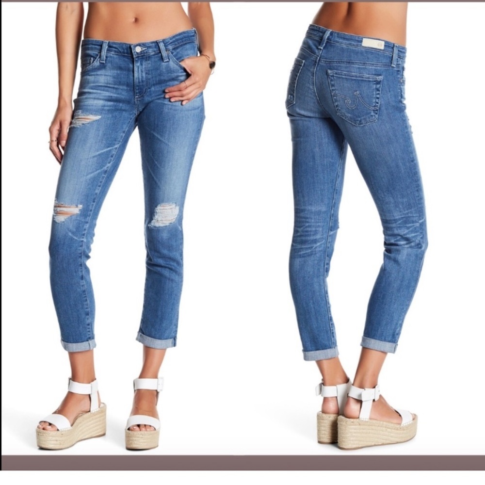 AG Adriano‎ Goldschmied The Stilt Cigarette Roll Up Denim Jeans